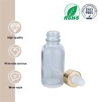 10/40ml Transparent Cylindrical Clear Glass Bottle With Golden/Silver Drop For
