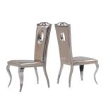 Modern 56x50x110cm Leather Dining Room Chair Highback Black PU Dining Chairs