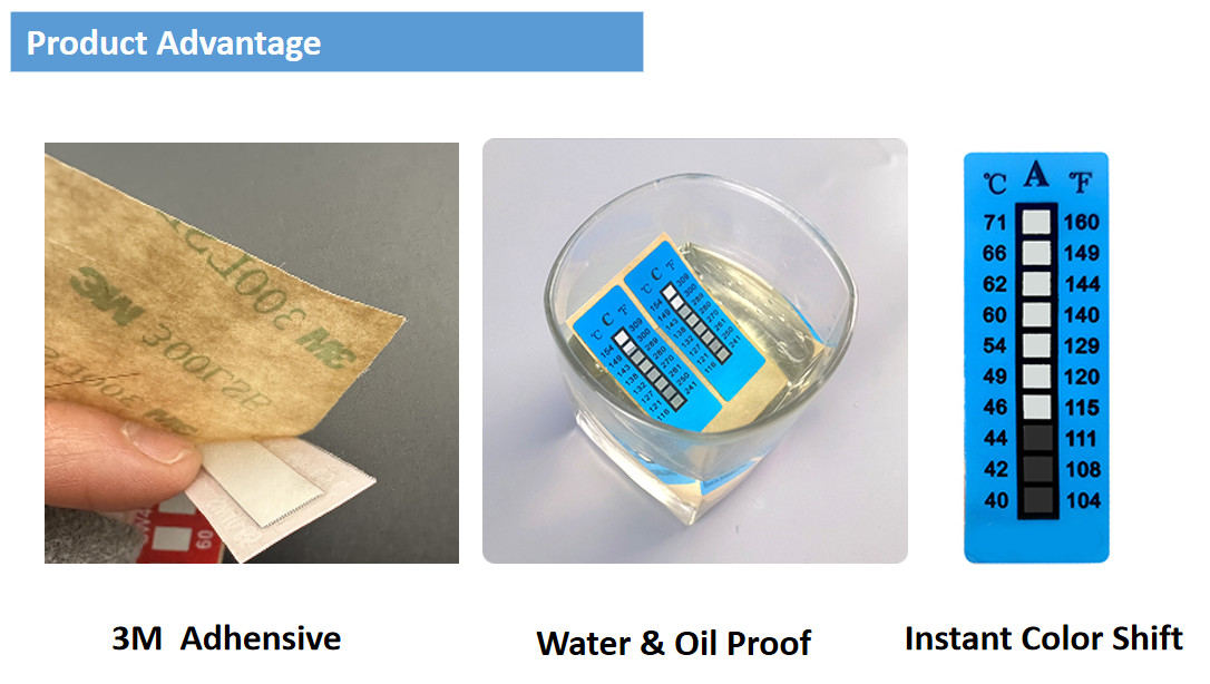 Irreversible 100 120 140 160℃ High Temperature Irreversible Temperature Indicator Labels