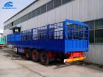 Heavy Duty Fence 3 Axle Semi Trailer , Semi Tractor Trailer With Sidewall And