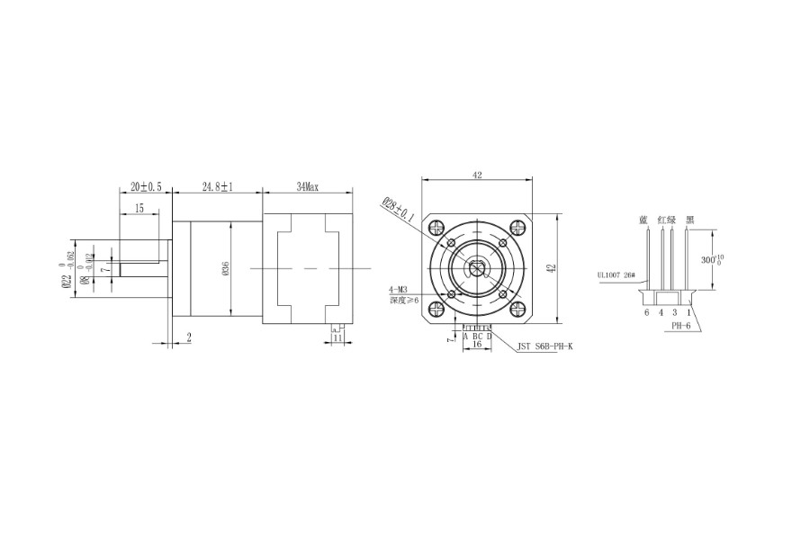 42BYGH208-56AG5 Nema17 Low Noise Stepper Motor Gearbox 12V