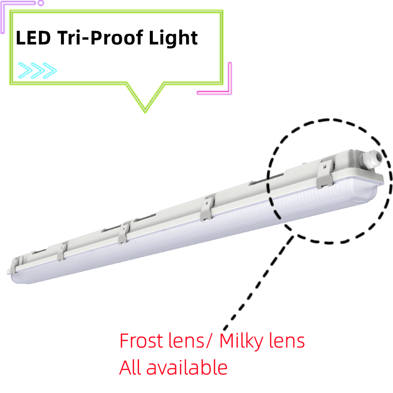 50000 Hours Working Time Moisture Proof 4FT 5FT LED Tri-Proof Light Fixture For Storage