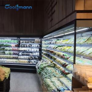 China 4 Layer Fruit Display Cooler , Laminated Wind Curtain Vegetable Display Refrigerator on sale