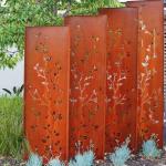 Rusted Red Corten Steel Privacy Screen Panel Outdoor 1800x900mm