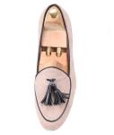 Suede Tassel Mens Velvet Slippers , Banquet Smoking Mens Slip On Loafers