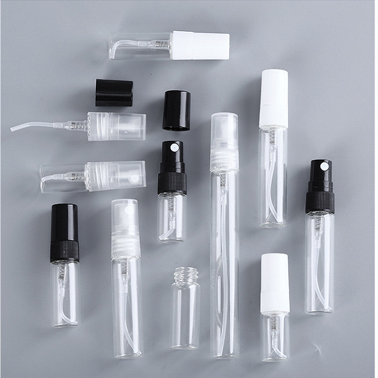 2ml 3ml 5ml 10ml Mini Small Empty Clear Glass Perfume Bottles with Luxury Round Pen Spray Design and Screen Printing Logo