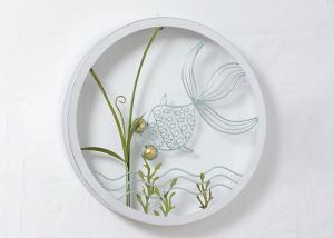Wholesale Round Frame Fish And Flower Design Metal Wall Decoration For Home from china suppliers