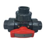1.0MPA ISO 2-Inch DN50 3-Way PVC Ball Valve for Manufactured Plumbing Control