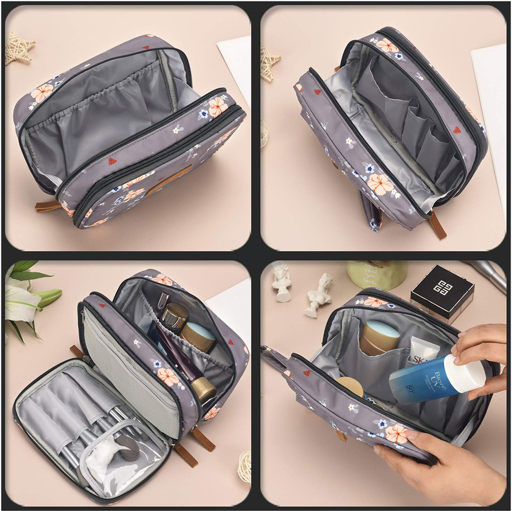 Mini Waterproof Double Zipper Polyester Cosmetic Bag