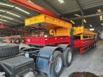 10t Grade Steel 3 Axle Flatbed Lowbed Semi Trailer for Construction Equipment