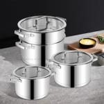Multifunction Kitchen No 304 Stainless Steel Cooking Pot Set Soup Pot Steamer