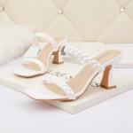 2035-2 Fashion Open-Toed Sandals With A Thin Strip, Sexy High Heels, Thick Heels