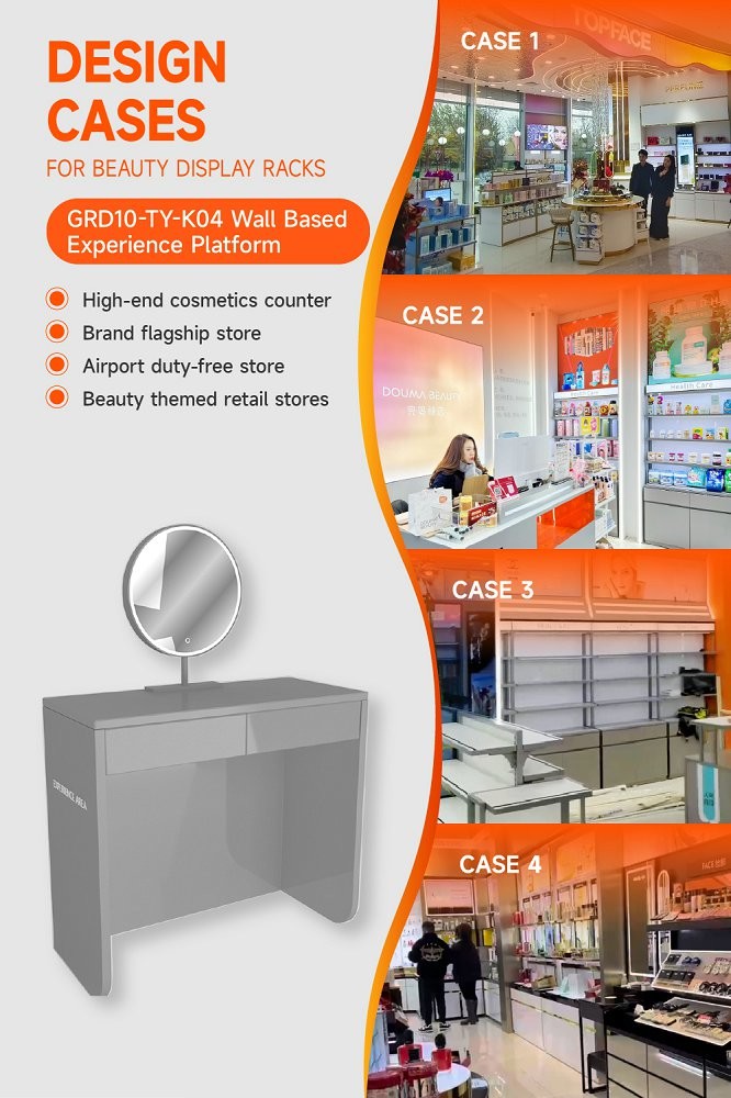GDR10-TY-K04 Retail Store Display with Mirror and Convenient Charging for Beauty Counters