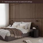 Slatpanel Walnut Acoustic 3D Textured Wood Panels For Walls Ceilings Decorative