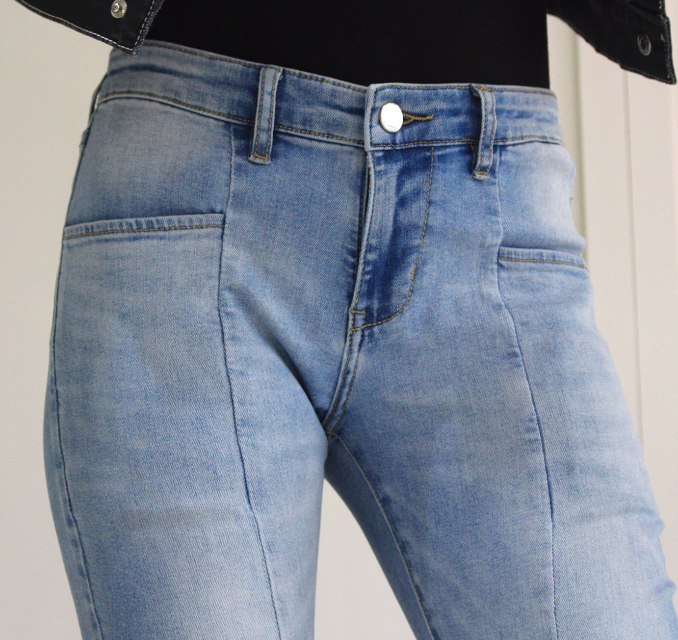 339gsm 2% High Stretch Denim Fabric With Slub Dark Blue 160cm Full Width