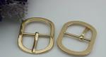 Shoes hardware accessories zinc alloy 29 mm shiny gold oval shape metal pin