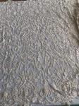 Bridal Pearl Heavy Beaded Lace Fabric , Wedding Dress Beaded Embroidered Lace