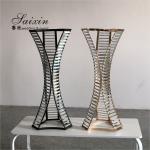 ZT-538 Saixin Metal Flower Stand With Crystal Beads Vases For Wedding Table