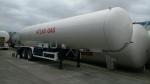 Semi Trailer Lpg Gas Tanker Truck , 49.6cbm Tri Axle Semi Trailer With Fuel Box