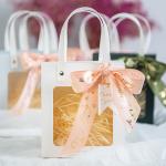 Transparent Window Bag Cardboard Gift Packaging Box With Handle