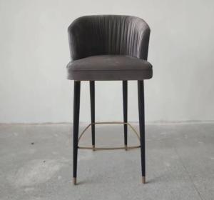 Wholesale High back beech wood grey fabric upholstery barstool/counter stool with metal bars,fashion wooden barstool from china suppliers