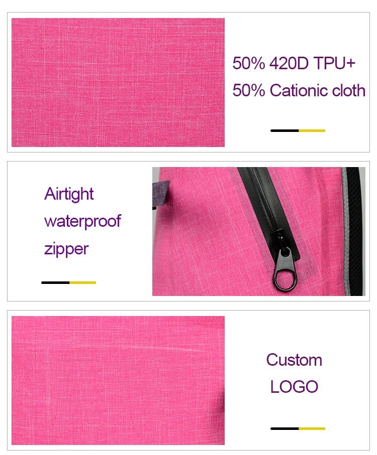 420D TPU Waterproof Dry Pouch , Cycling Dry Bag Waterproof Backpack