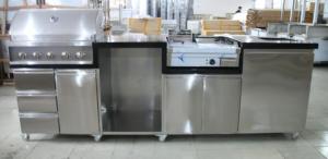 Wholesale Sliver Color Commercial Kitchen Equipments Gas Grill / 201# Stainless Steel Grill With Cabinet from china suppliers