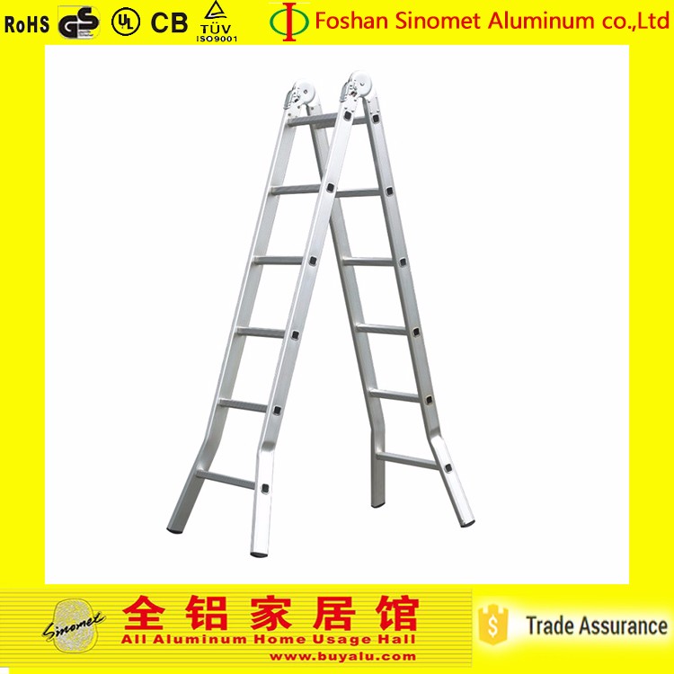 Standard Aluminum Step Ladder 150kg Max Loading Aluminum Folding Ladder