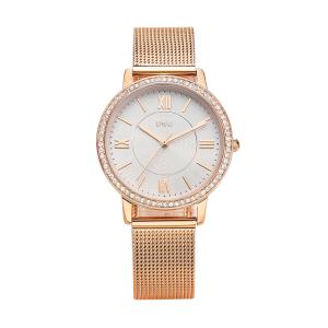Wholesale Czech Stone Insert Alloy japan quartz watch IP Rose Gold Stainless Steel Strap from china suppliers