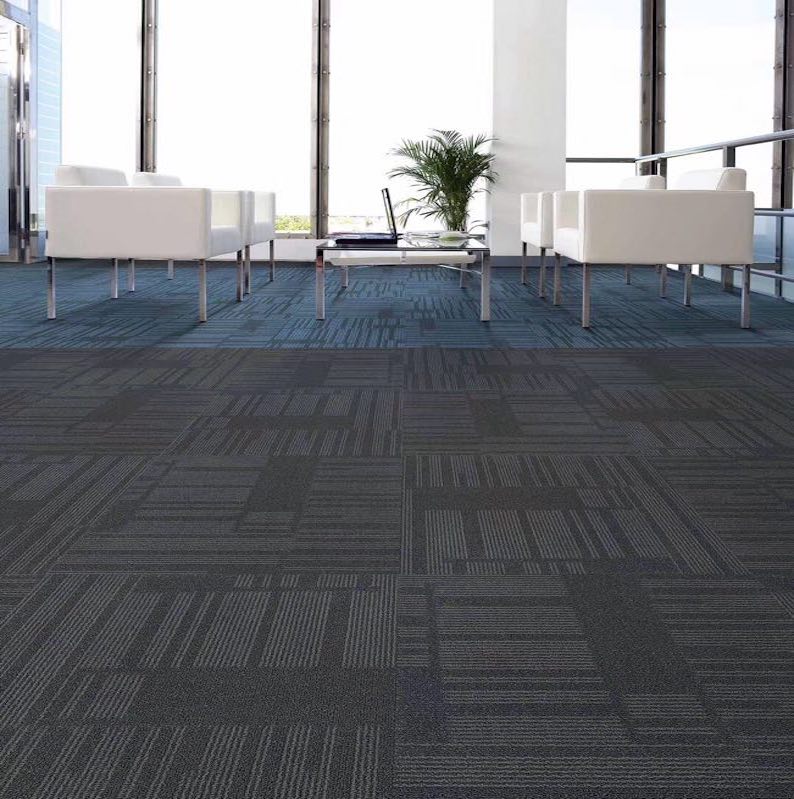 Square Natural Woven Carpetl , 100 Nylon Carpet Tiles PVC Backing