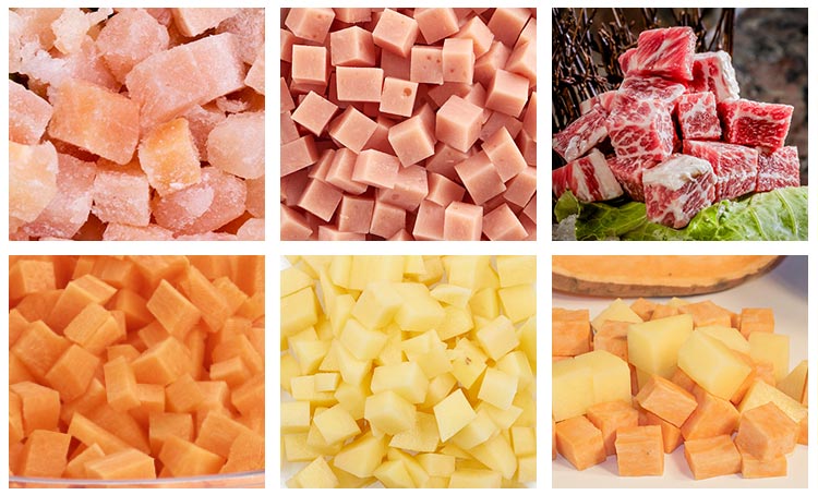 Multifunctional Commercial Diced Chicken Meats Cube Cut Cutter Frozen Meat Cubes Block Dicer Dicing Machine For Wholesales