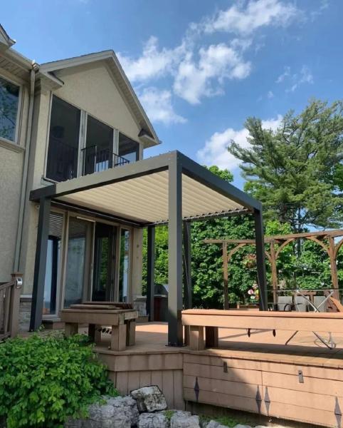 Luxury Pergola Aluminum Louvered Pergola Modern Adjustable Louvered Hardtop