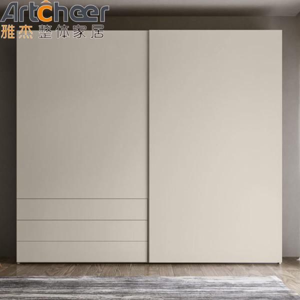 Melamine Finish Plywood Carcase Italian Minimalist Style Sliding Closet Doors