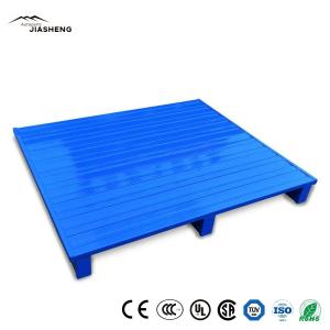 Wholesale 4 Way Single Faced Corrugated Metal Pallets Suppliers Blue Logistics Iron Pallet Statted Type Steel Pallet Hot Sell from china suppliers