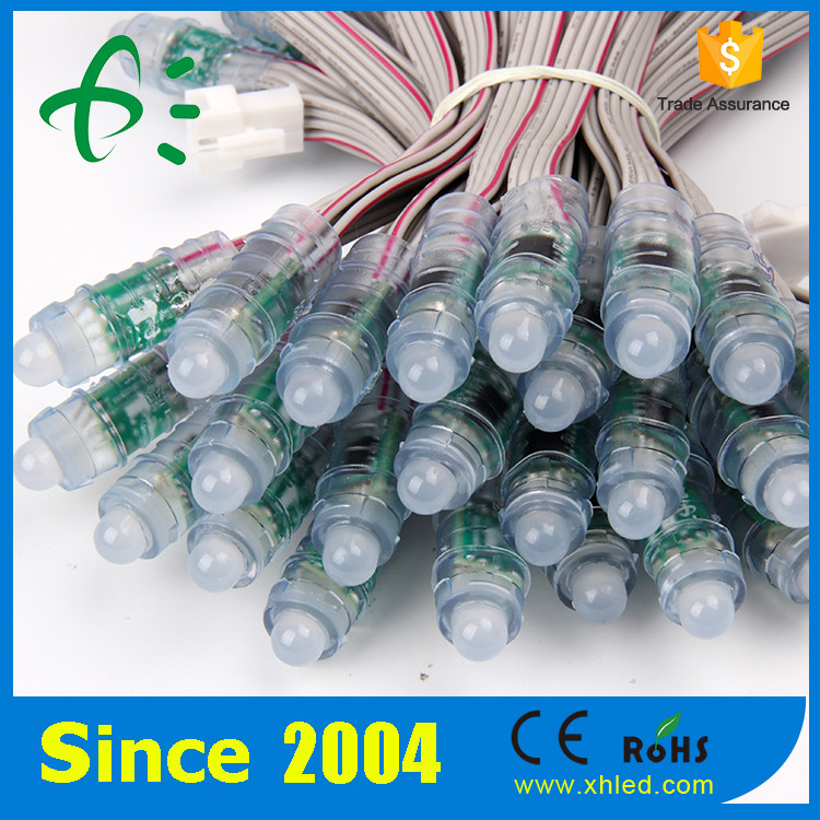 Bullet DMX Full Color Outdoor digital rgb LED pixels 12mm diameter CE , ROHS