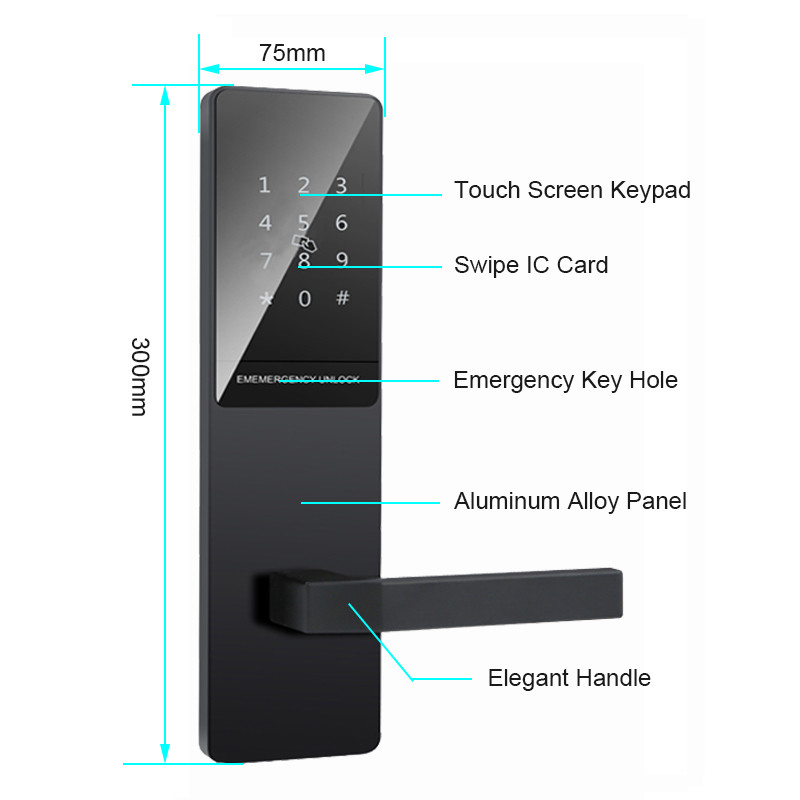 Mechanical Code Electronic Smart Door Locks TTlock Aluminum Alloy For Apartment