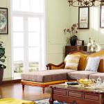 American sofa leather sofa oil wax solid wood sofa set