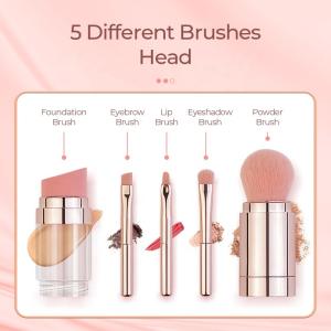 Wholesale 5 In 1 Mini Travel Makeup Brush Double Head Retractable Makeup Brush Set from china suppliers
