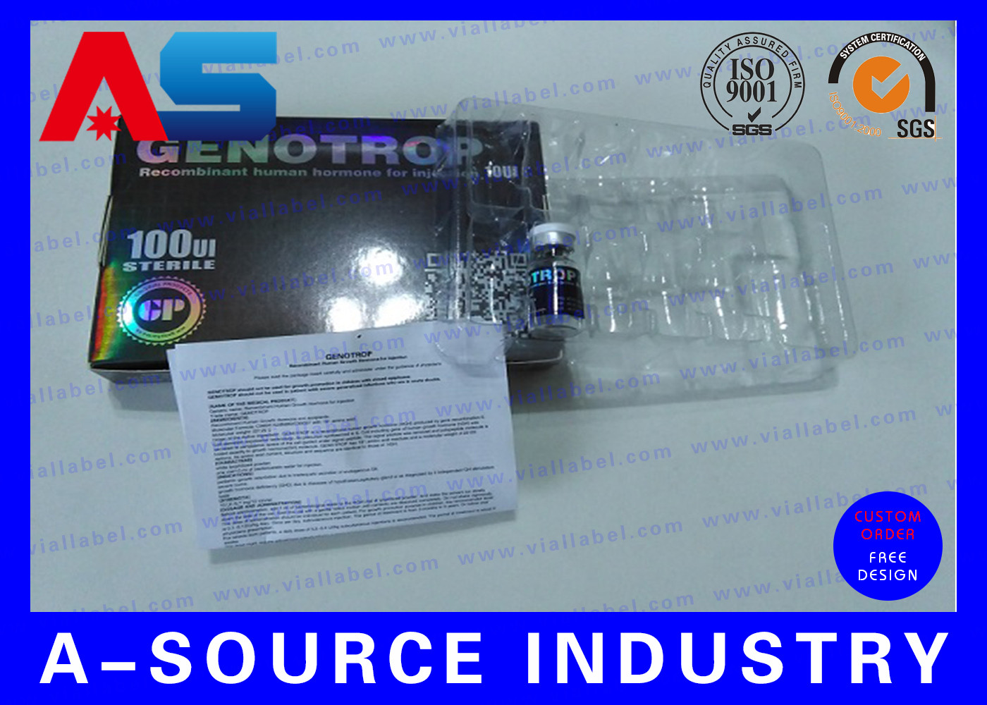 Embossing Foil Laser Hologram Printed 10ml Vial Boxes For Chemical Oil Solution pharmaceutical packaging boxes