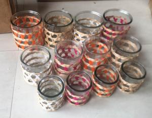Wholesale Best selling Seagrass bottle carrier Wicker detox bottle holder Seagrass glass cup holders from china suppliers