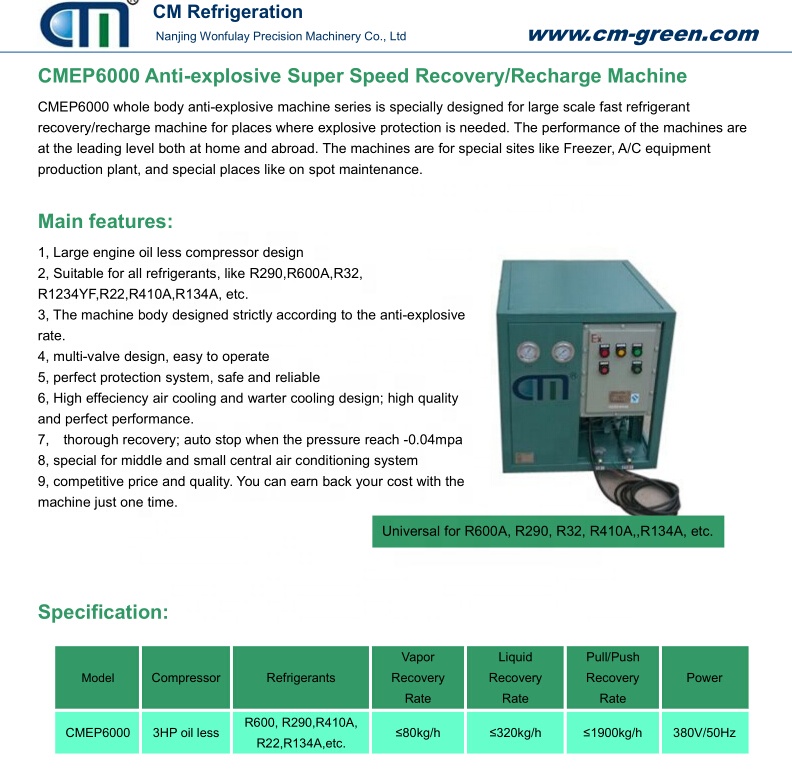50Hz Refrigerant Gas Recovery Unit