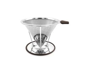 Wholesale 304 Stainless Steel Coffee Filter Cone Coffee Dripper Removable Stand Pour Over from china suppliers