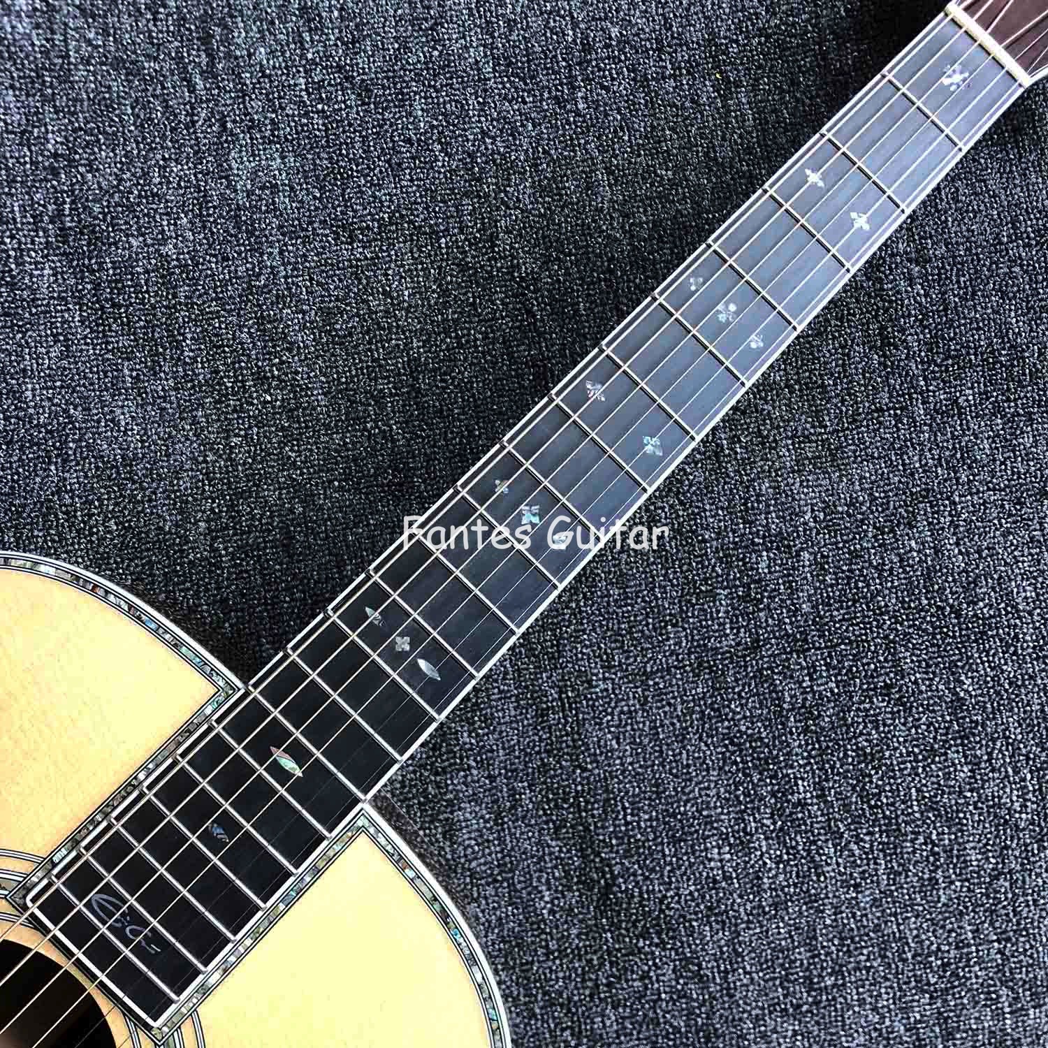 Custom Solid Cedar Top Real Abalone Classic Headstock Acoustic Guitar G00042c Model Shape