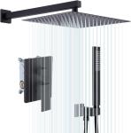 Bathroom mixer tap waterfall shower column duschkopf black gold rainfall rain