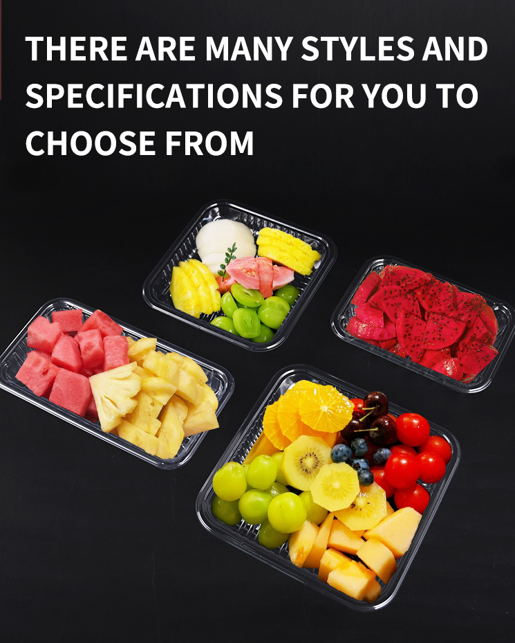 Transparent PET Clear Take Out Containers For Cake Salad Fruit Storage