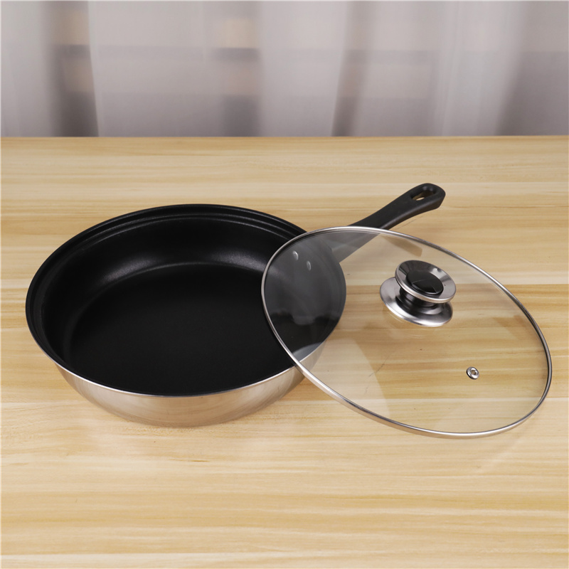 Family Kitchen Cooking Pot Cookware Set 12pcs Stainless Steel 410 Cookware Set with Black Handle