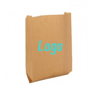 China Custom Logo Printed Biodegradable Candy Gift Package Bag Tip Bottom Kraft Paper Bag on sale