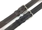 3 Lines Stitch Mens Leather Dress Belt Pin Buckle 1.5 Wide Black And Brown Color