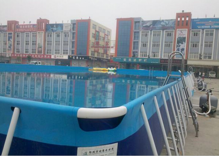 Outdoor Square Metal Frame Pool , Metal Frame Swimming Pool For Rental