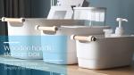 Wooden Handle Plastic Storage Organizer 33.5*18cm